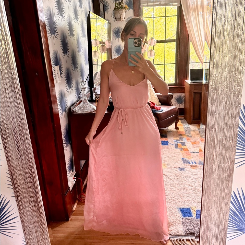 Open back Pink Maxi Dress